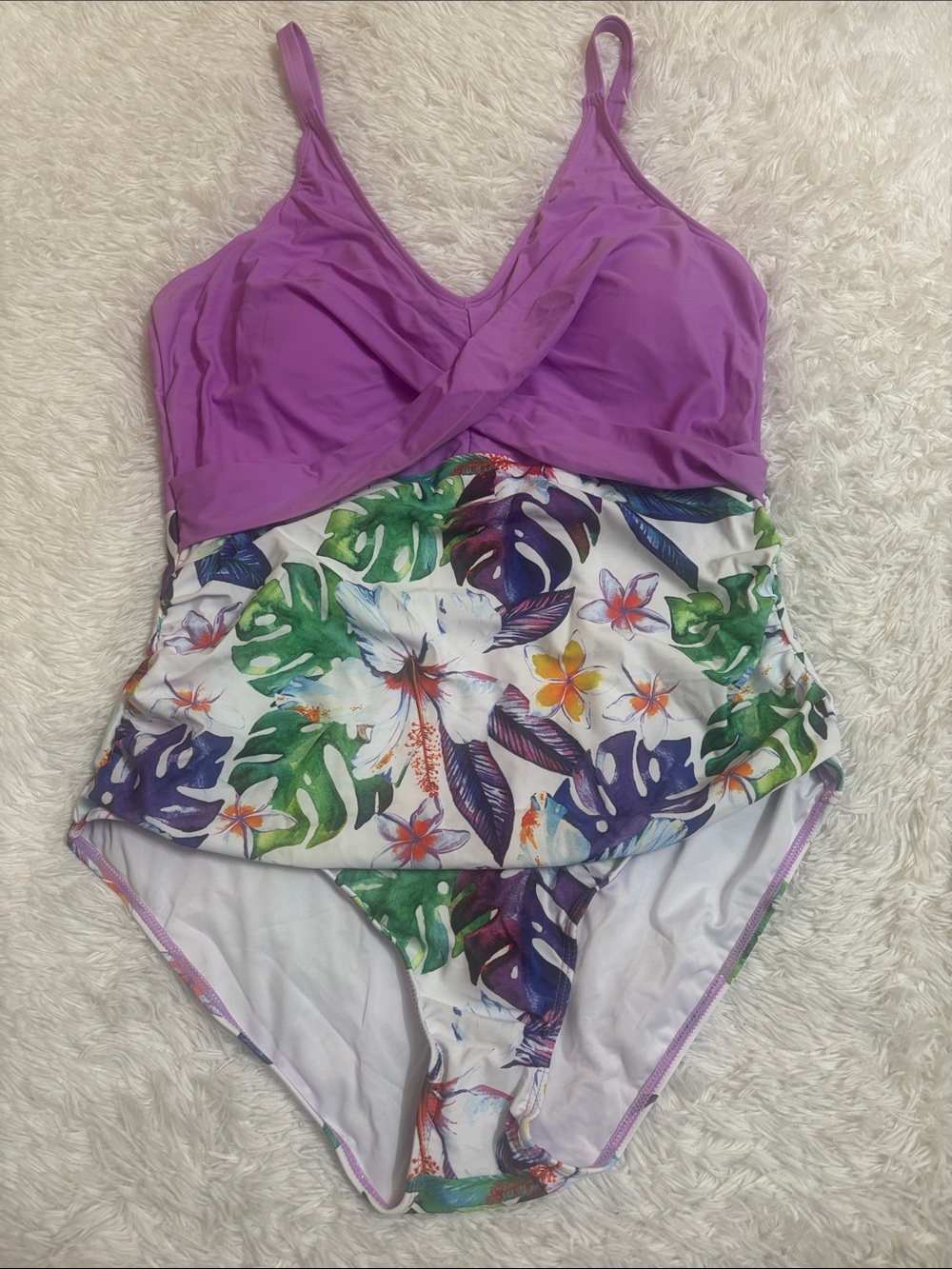 NEW Century Star Athletic Floral Tropical One Piece Swimsuit Size XXL